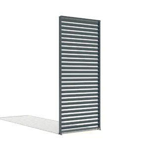 Paravan din Jaluzele Ajustabile Manual pentru Pergola, 2500mm Inaltime, 922x2285mm, Structura GRI RAL 7016