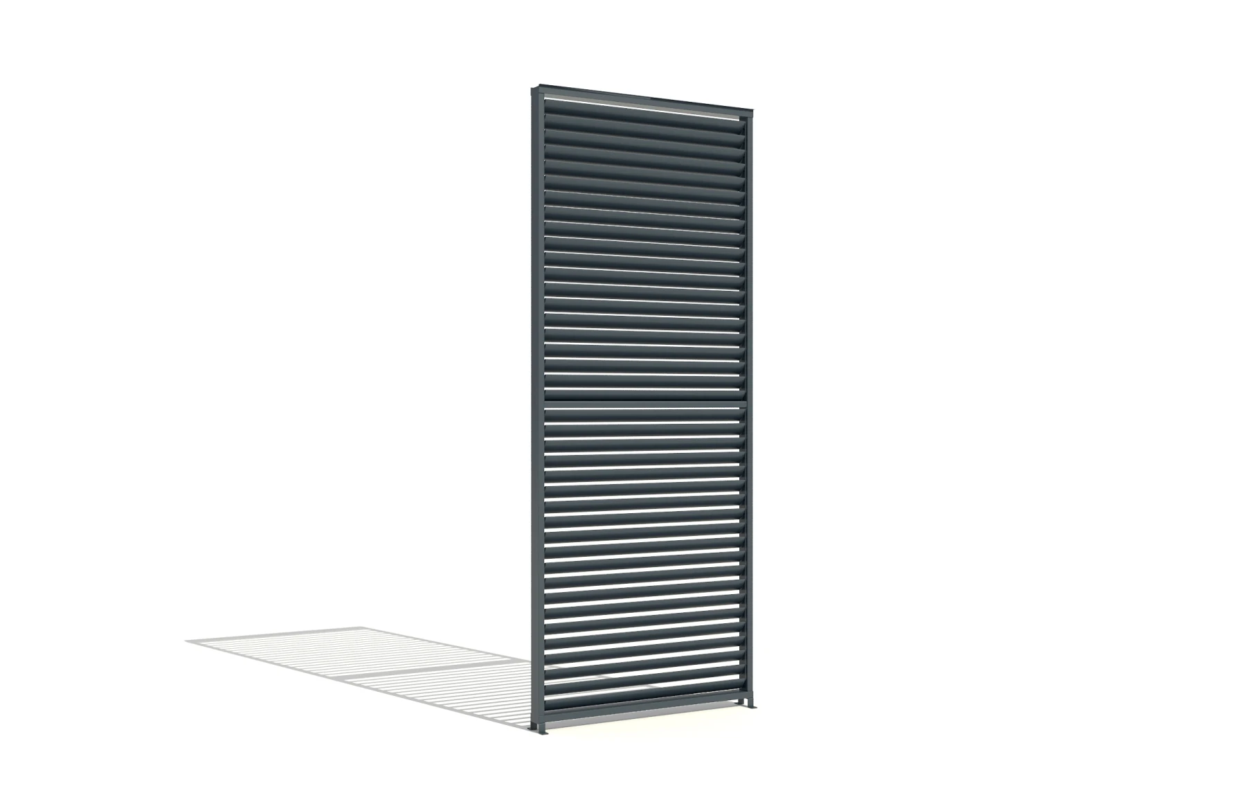 Paravan din Jaluzele Ajustabile Manual pentru Pergola, 2500mm Inaltime, 1230x2285mm, Structura GRI RAL 7016 - imagine 2
