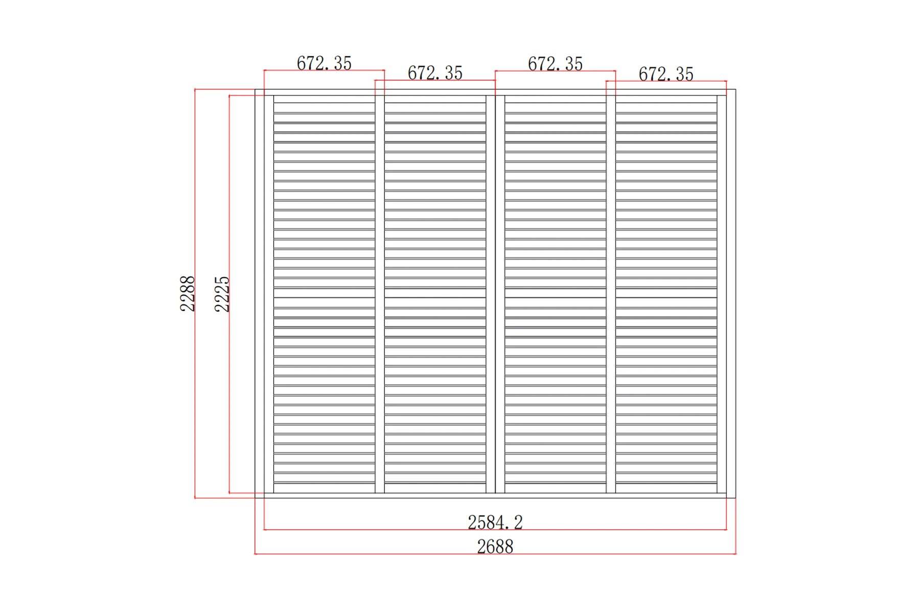 Paravan Culisant cu Jaluzele Fixe pentru Pergola, 3000x2500mm, Dimensiuni Panou 2688x2288mm, Culoare Bej - imagine 3