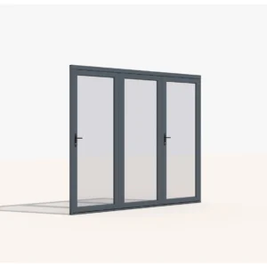 Paravan Pliant Bi-Fold din Sticla 3000x2500mm, 8mm, Sistem Aluminiu GRI RAL 7016 - pentru Pergole si Terase