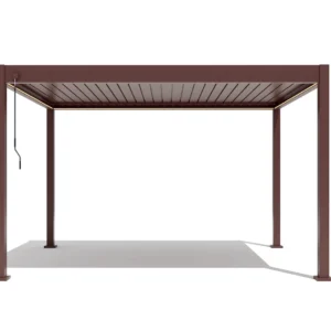 Pergola Bioclimatica X 2.0, Aluminiu, 3x4m, LED Lumina Calda, Maro