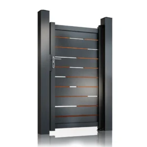 Poarta pietonala aluminiu Ragnar, 1000mm lungime x 1800mm inaltime, insertii tip lemn aluminiu