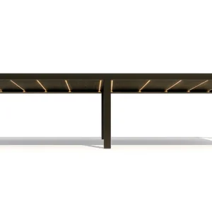 Pergola Bioclimatica Deluxe 2.0, Aluminiu, 4x8m, LED Lumina Calda, Gri Antracit