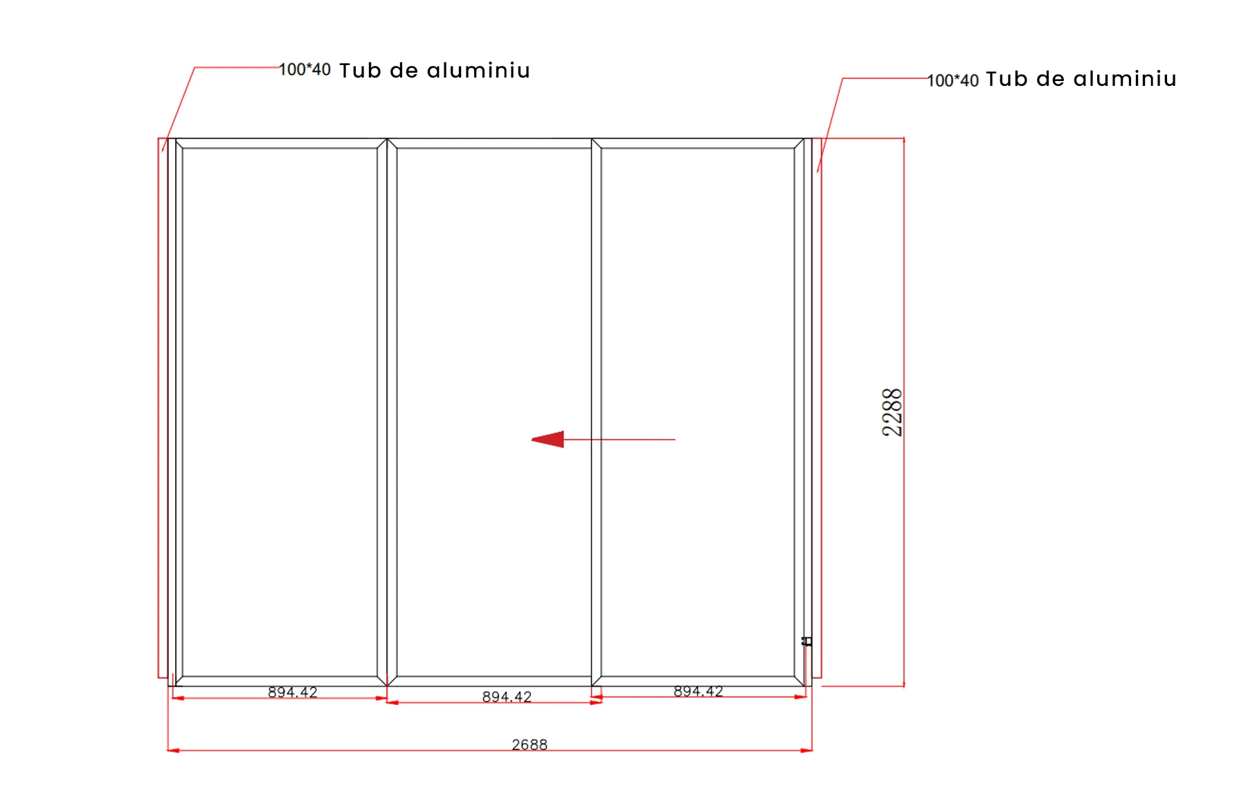 Paravan din Sticla Securizata 3000x2500mm, 8mm, Sistem Aluminiu GRI RAL 7016 - Panouri Mobile pentru Pergole - imagine 4