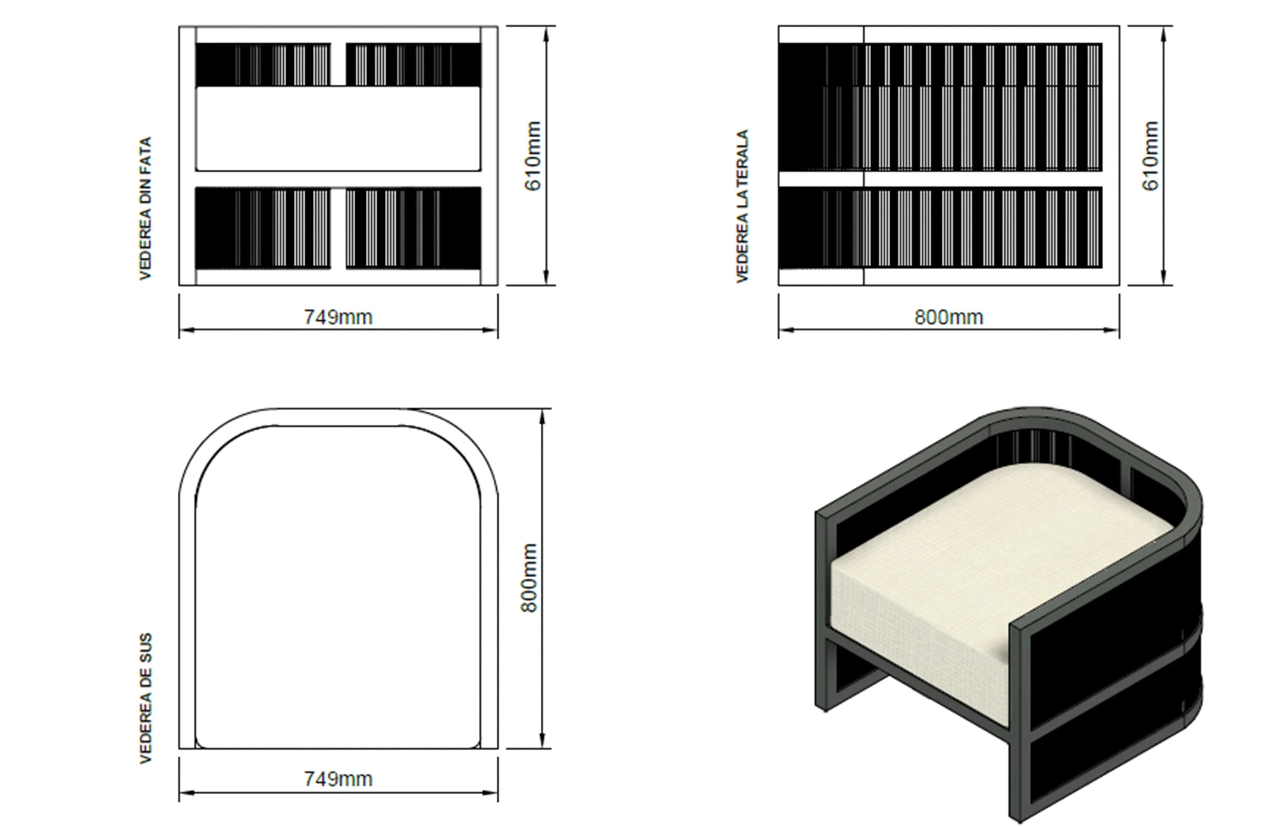 Set mobilier premium din aluminiu, pentru terasa/gradina/balcon, model Bari - imagine 20