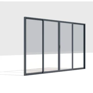 Paravan din Sticla Securizata 3000x2500mm, 8mm, Sistem Aluminiu GRI RAL 7016 - Panouri Mobile pentru Pergole