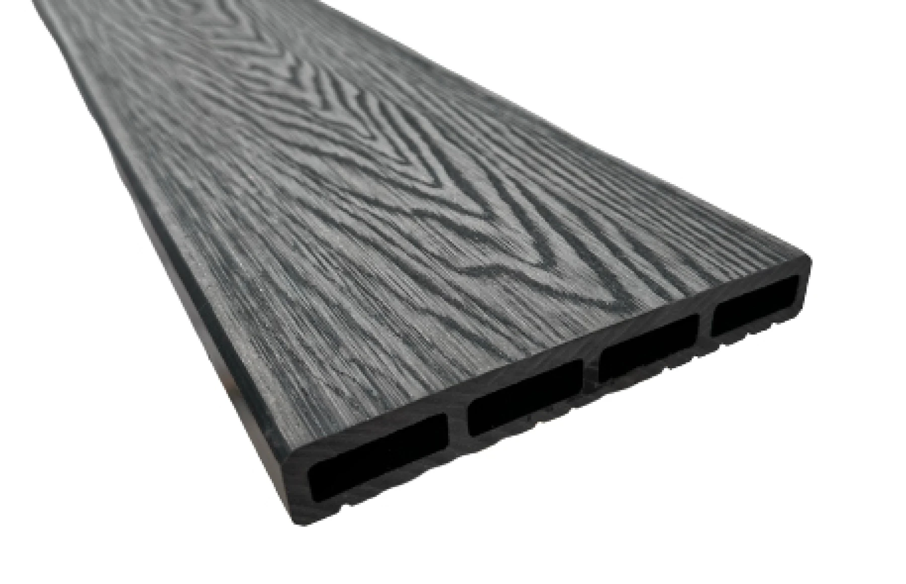 Placă de gard 3D, din compozit de lemn și plastic WPC, culoare gri inchis, 150 x 20 mm, lungime 2m sau 4 m