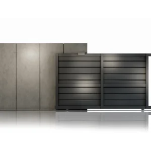 Poarta culisanta din aluminiu, prefabricata, model Baldur, 3000x1800mm, gri antracit