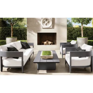 Set mobilier premium din aluminiu, pentru terasa/gradina/balcon, model Nisa