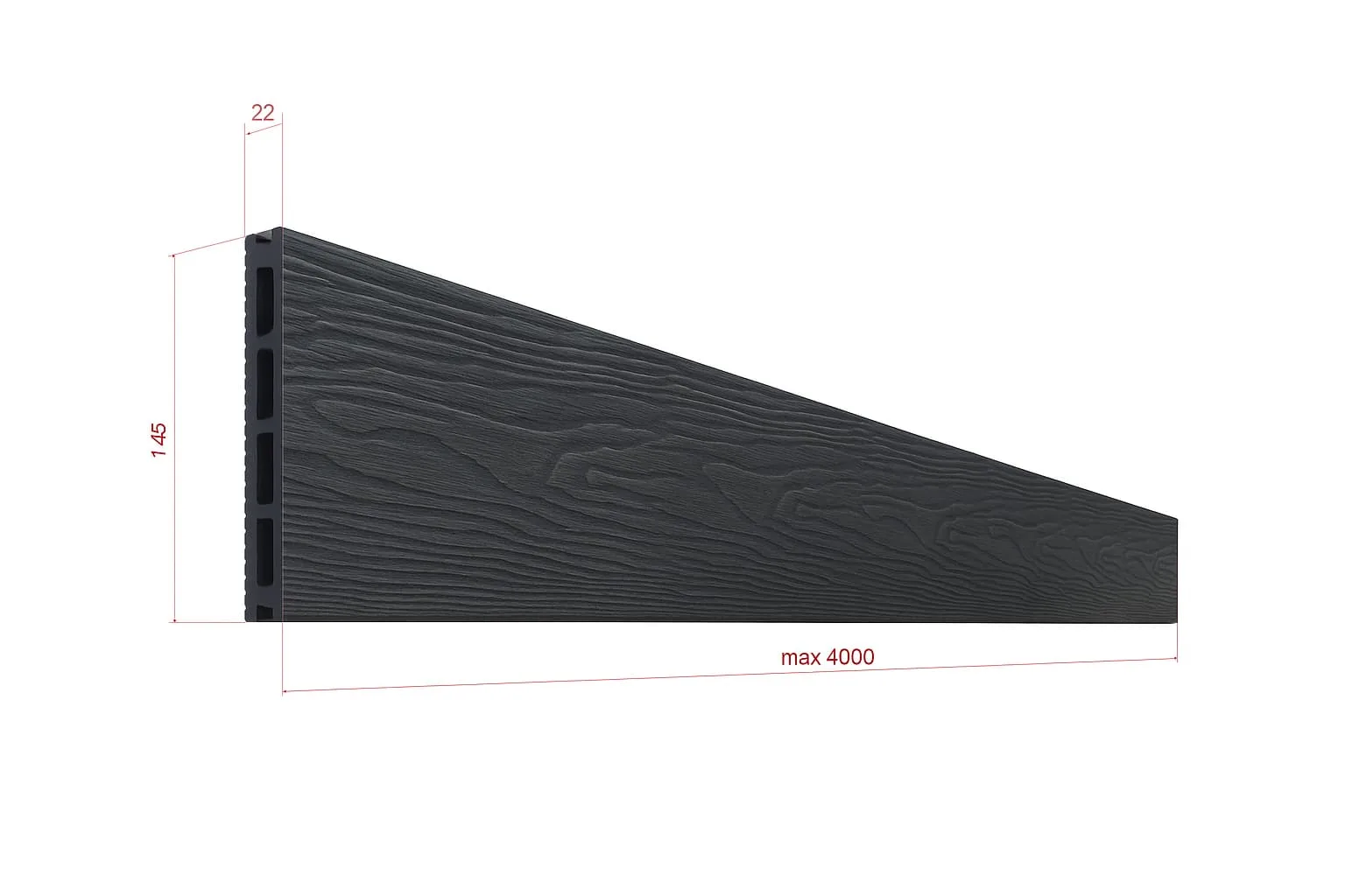 Placa deck terasa WPC 3D, tip pardoseala/dusumea WPC, 145×25 mm, gri antracit linii periat - imagine 5