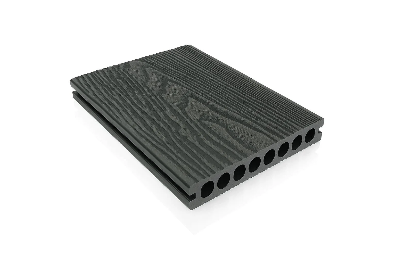 Placa deck 3D WPC gri inchis,gol rotund si rezistenta sporita, Dimensiune: 150x25mm, Lungime: 4000mm - imagine 4