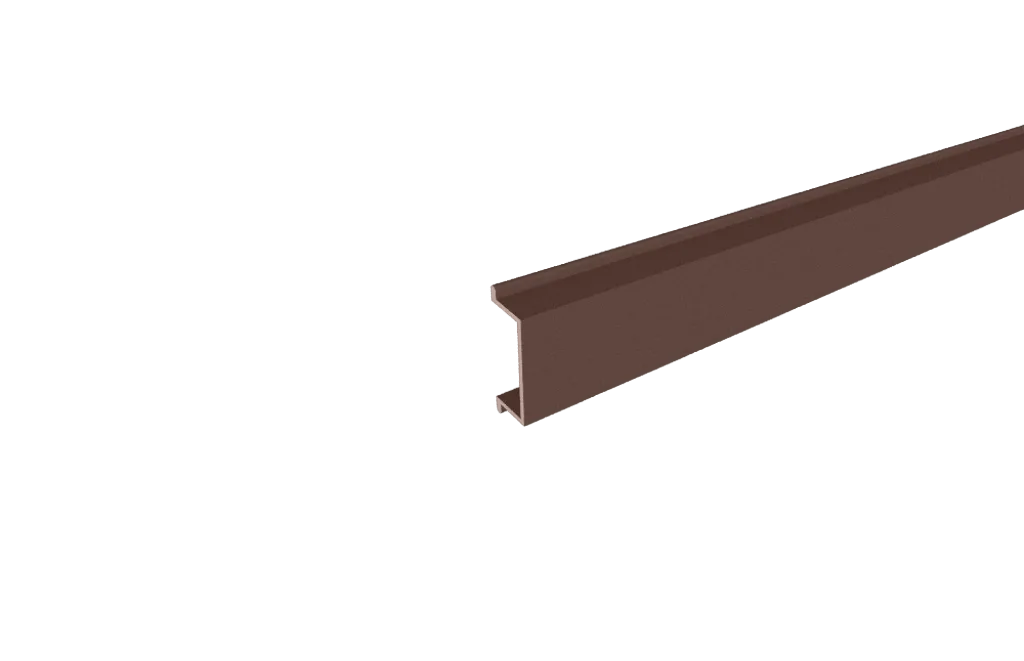Profil inchidere stalp 1500mm gard, 22x8mm, Aluminiu, Maro